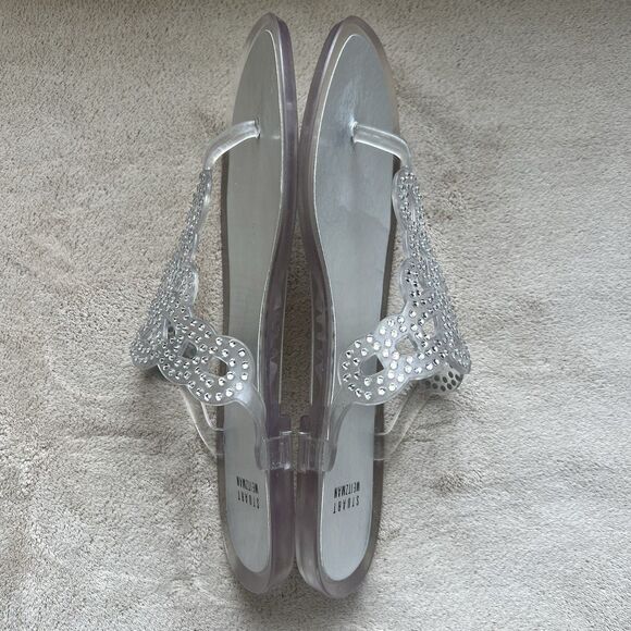 Stuart Weitzman Mermaid Clear Crystal Stones Jelly Sandal Women 9 Fit Like 8-8.5 - Picture 5 of 16